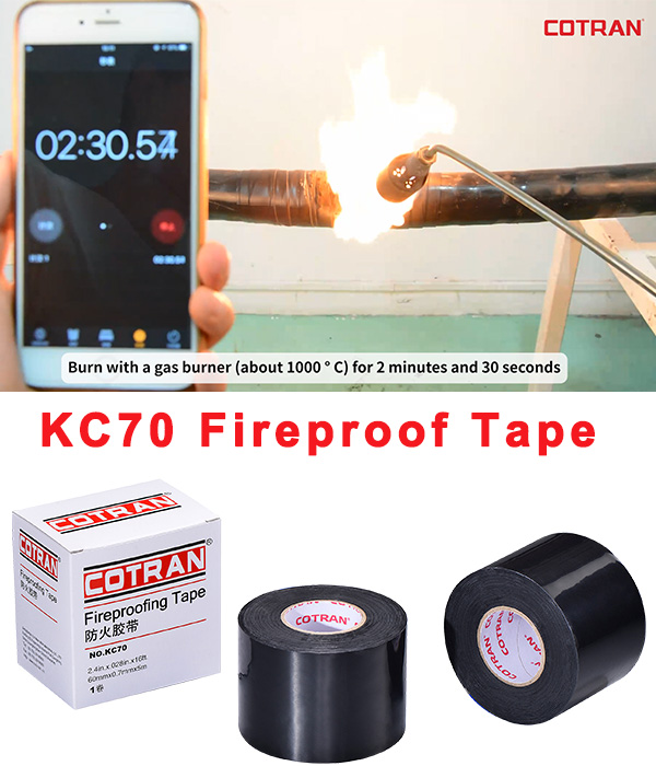 Teste de queima de 1000℃ para fita à prova de fogo KC70